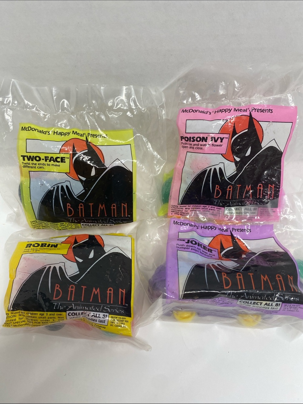 McDonald's Happy Meal Batman Vintage The Animated Series Toys - Set of 4